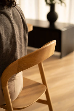 Nestor Dining Chair Soild American Oak – Timber Seat W49XD53XH82cm (Melbourne Only)