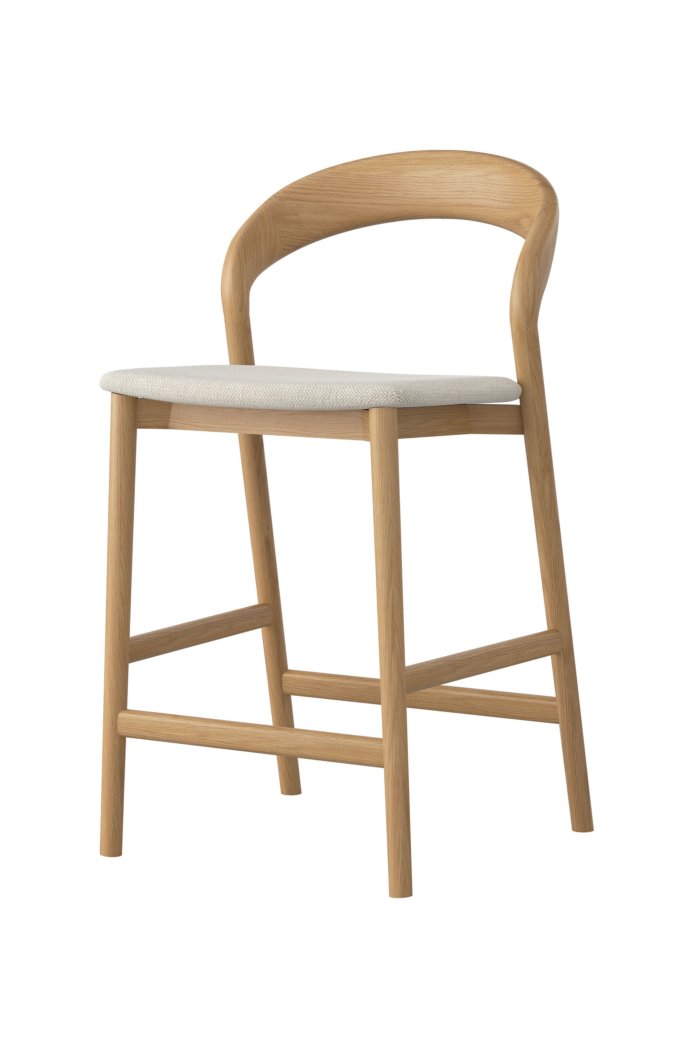 Nestor Bar Stool Oak Upholstered W49XD53XH94.5cm