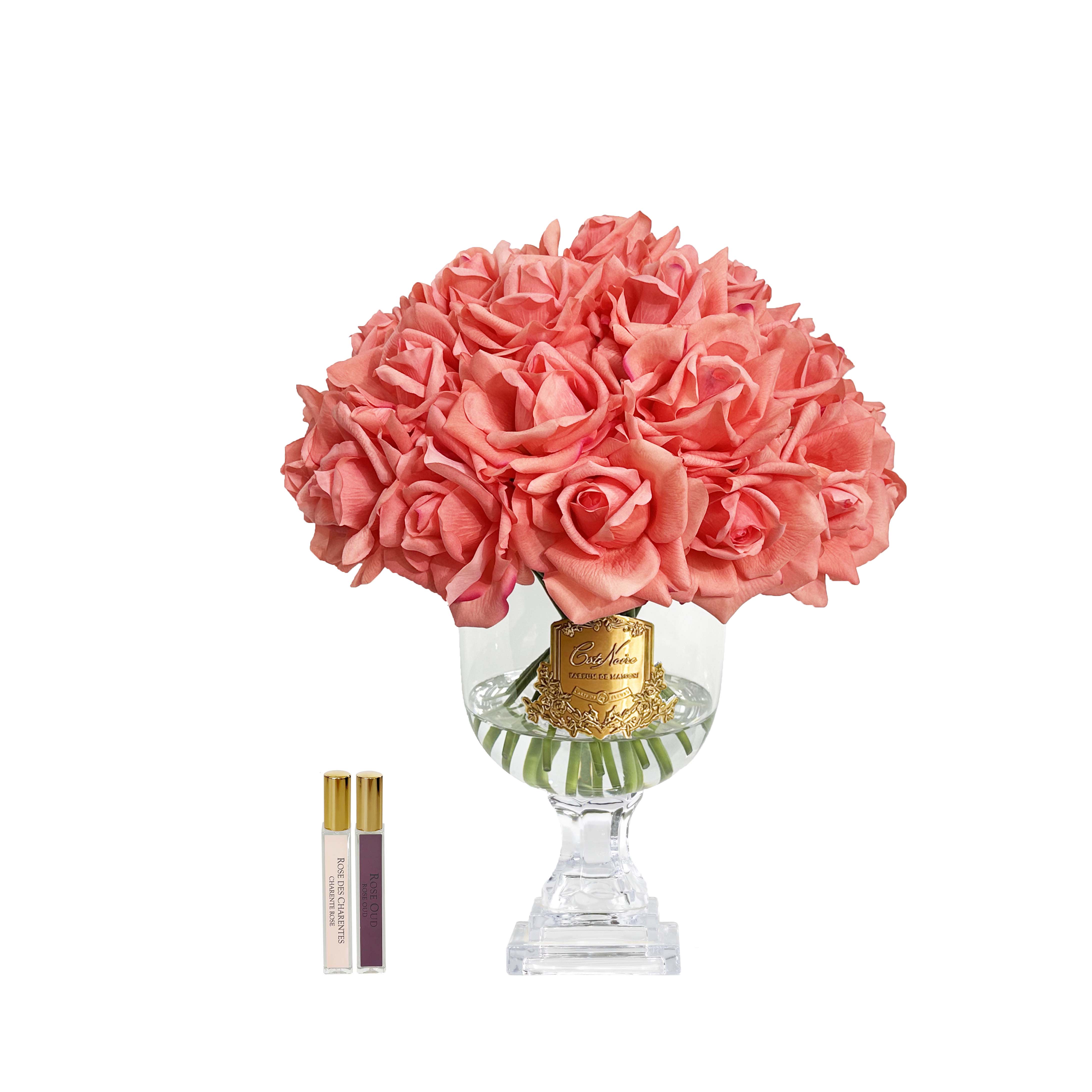 Cote Noire Versailles French Rose Bouquet - Peach with Gold Badge - VRB05