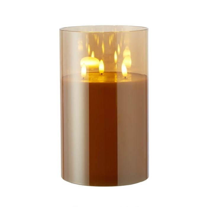 RG Amber Triflame Candle 15x15x25cm Amb