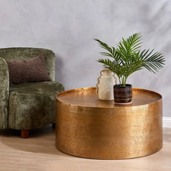 Amalfi Mesima Coffee Table Antique Gold 87x87x40cm