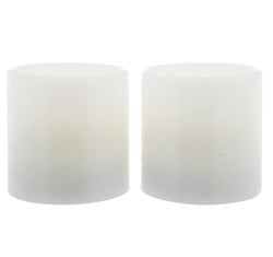 Emporium Small Pillar LED Candles 2pcs Set White 7.5x7.5x7.5cm