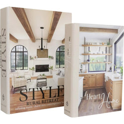 Book Box Set of 2 Lrg Rustic Home