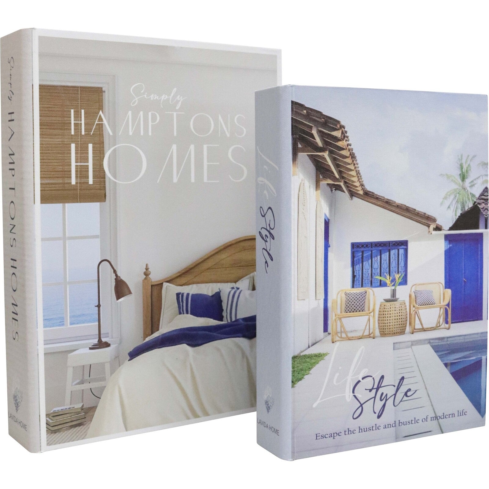 Book Box Set of 2 Lrg Hamptons Lifestyle