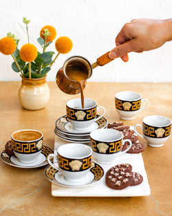 Medusa 12pc Tea Cup Black & Gold