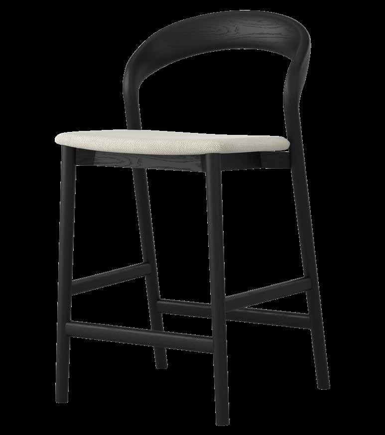 Tempo Bar Stool Black Upholstered 53X49X94.5cm