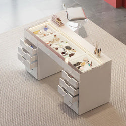 Eva-RGB Vanity Desk Pro - 13 Storage Drawers Black