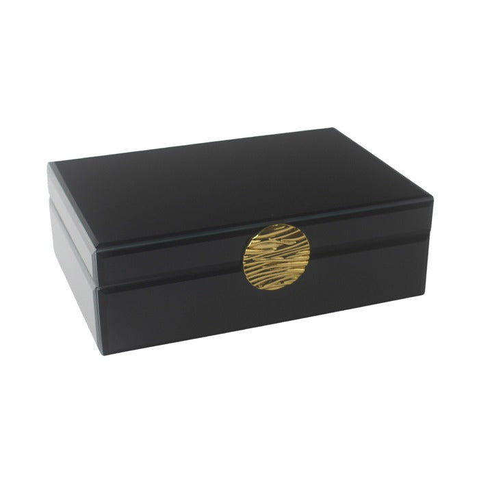 Nola Black Jewellery Box Rect Lge W24.5X D16.5X H8cm