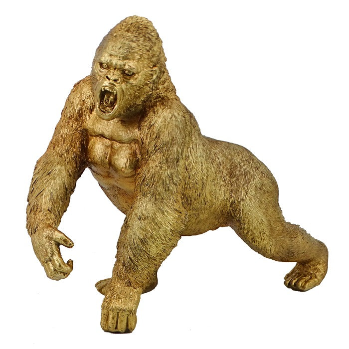 Zambia Resin Gold Gorilla W43X D20X H37cm