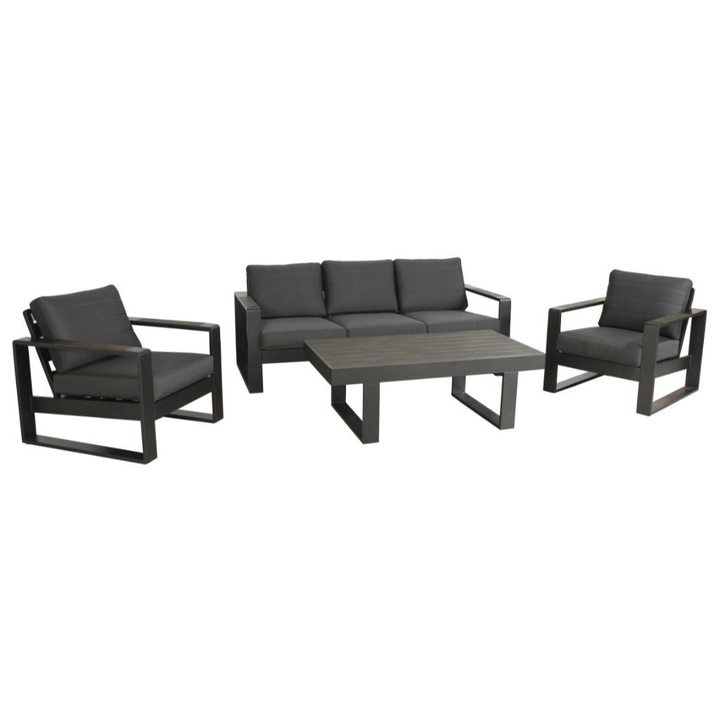 Maderia Outdoor 4pc Lounge Set-Charcoal