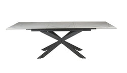 Iza Extention Dining Table 180-240X90X76cm-White Grey