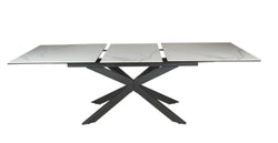Iza Extention Dining Table 180-240X90X76cm-White Grey