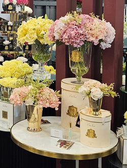 Grand Summer Posies Champagne Pink in Gold Goblet - GSG02