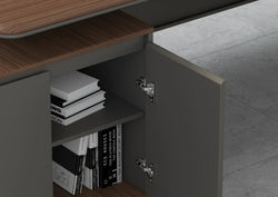 Imperium Executive Desk 2.0m -Walnut & Grey