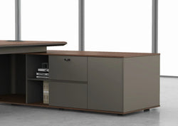 Imperium Executive Desk 2.0m -Walnut & Grey