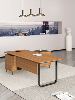 Chancellor Oak Executive Desk 1.8m -Golden Oak & Grey