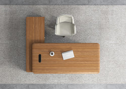 Ebony Executive Desk 2m -Golden Oak & Grey