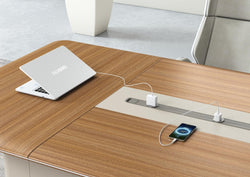 Ebony Boardroom Table 3.6m x 1.4m - Golden Oak & Grey