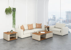 Ebony Coffee Table 120cmX60cmX45cm- Golden Oak & Grey