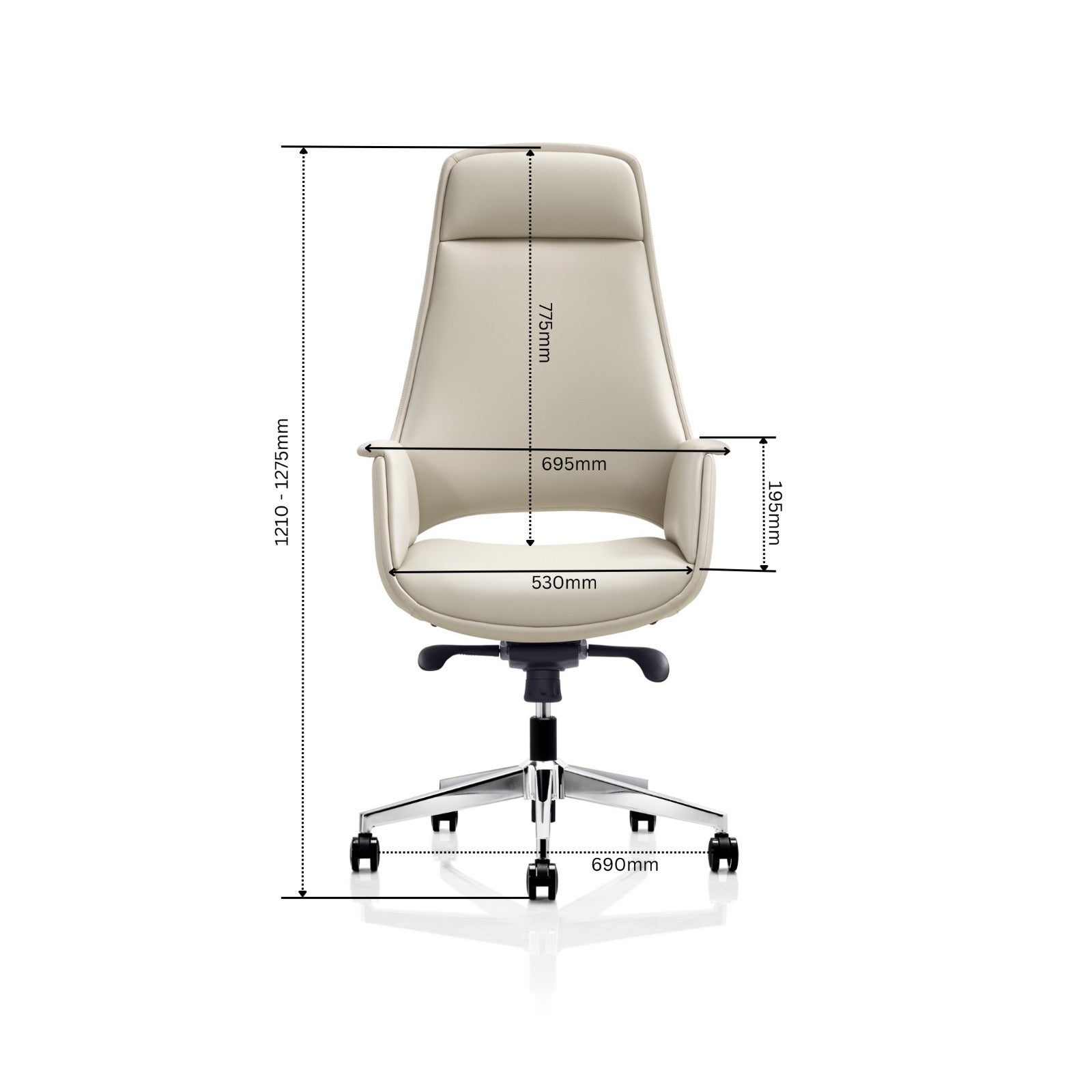 Lawson Executive Leather Chair – Beige | PU Leather & Aluminium Base