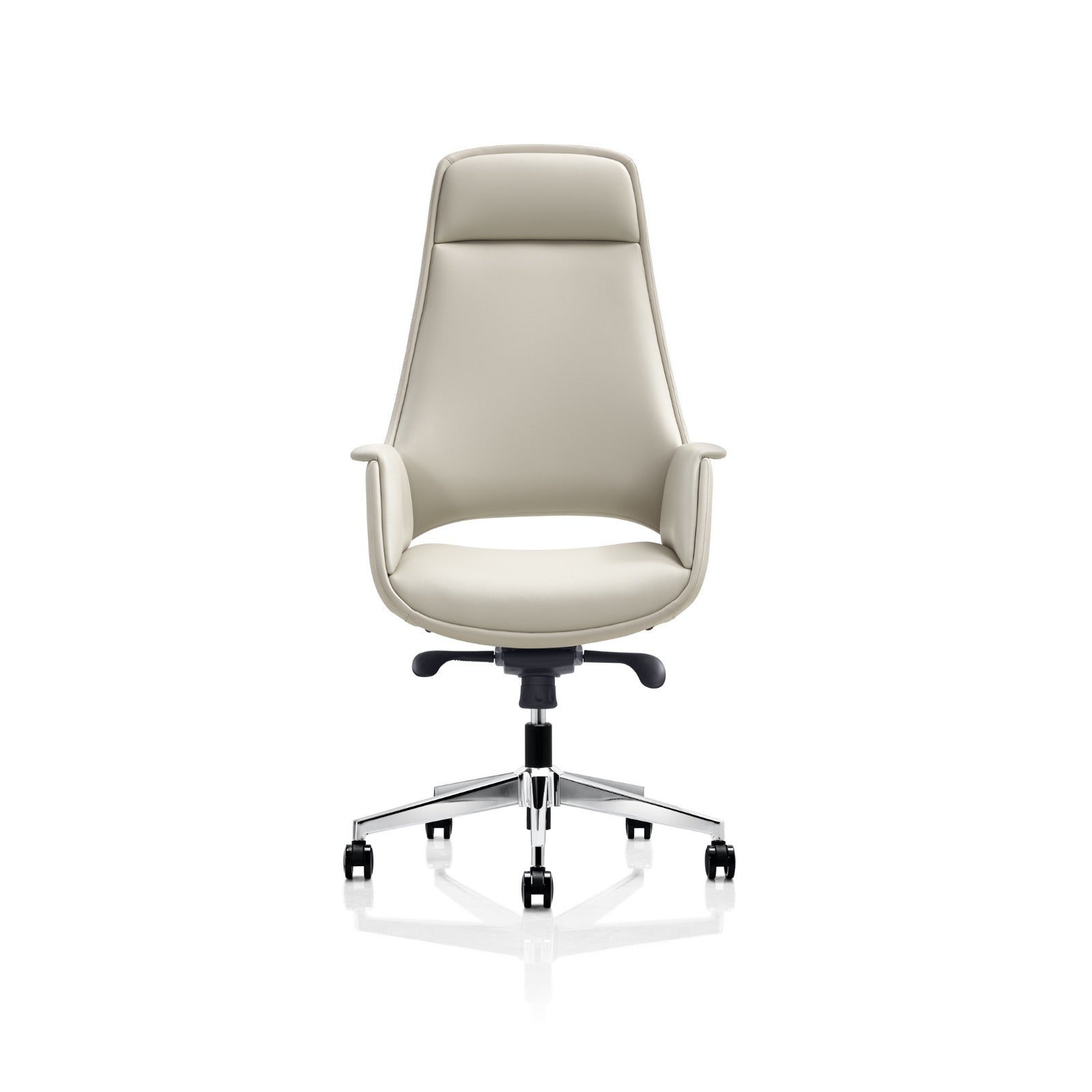 Lawson Executive Leather Chair – Beige | PU Leather & Aluminium Base