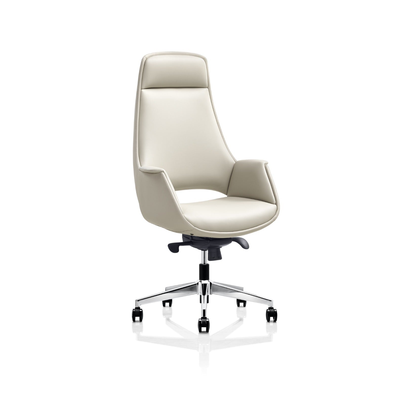 Lawson Executive Leather Chair – Beige | PU Leather & Aluminium Base