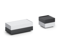 Sterling Coffee Table 1.2m – Frost White & Dark Grey