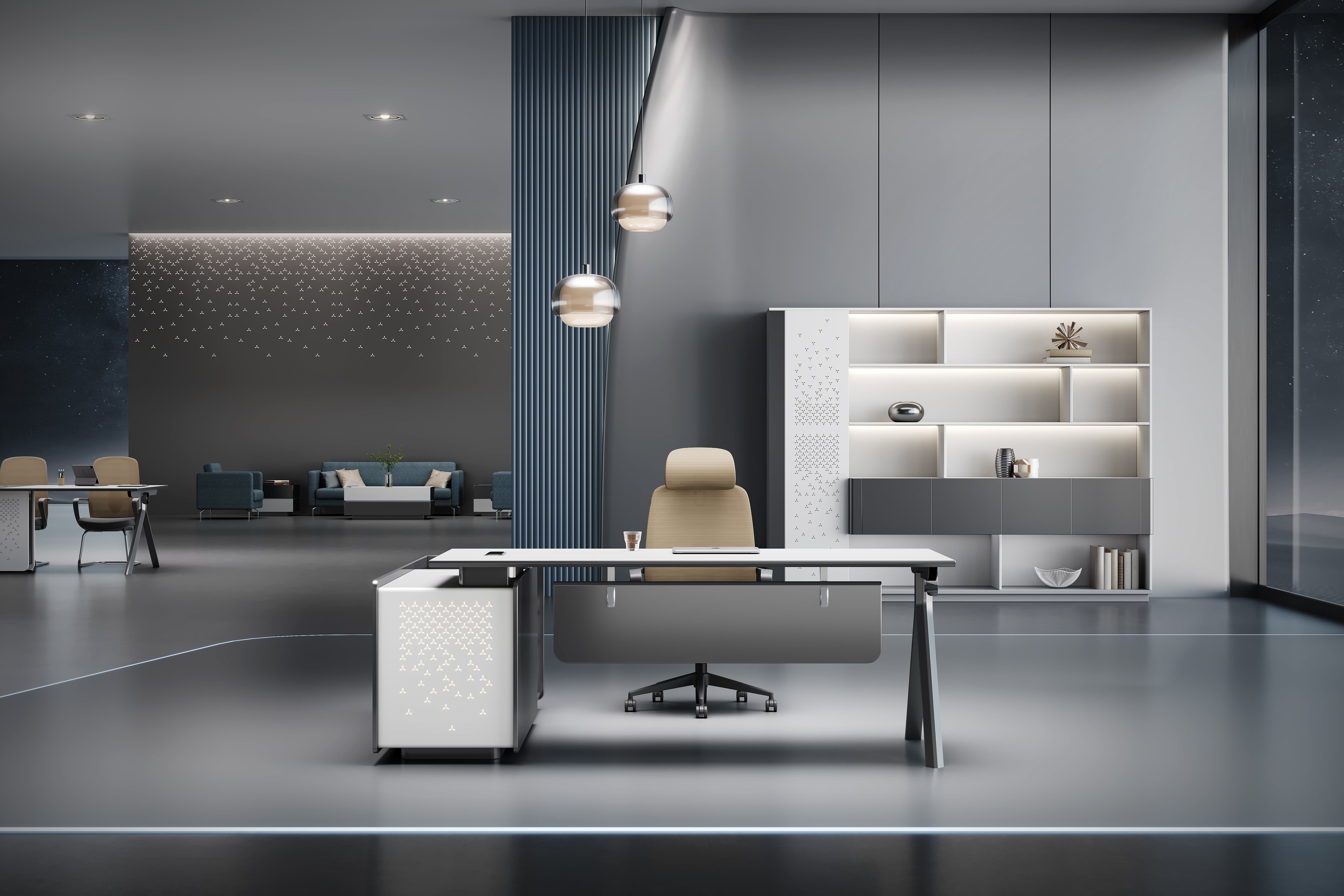Sterling 2.4m File Cabinet – Frost White & Dark Grey