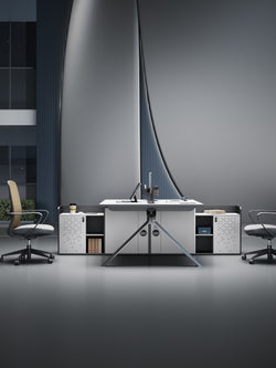 Sterling Workstation 2 People Extention – Frost White & Dark Grey