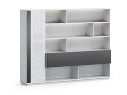 Sterling 2.4m File Cabinet – Frost White & Dark Grey