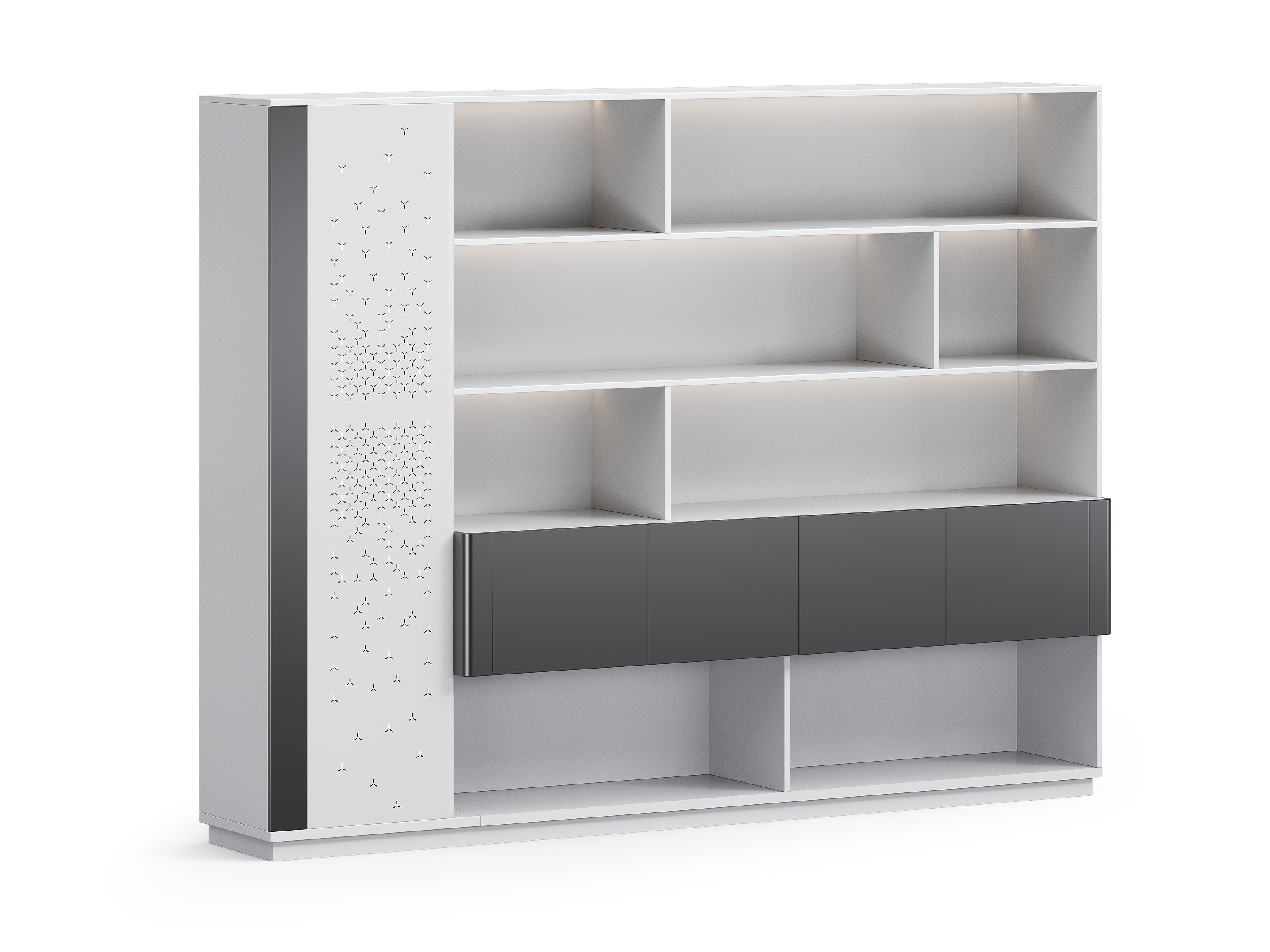 Sterling 2.4m File Cabinet – Frost White & Dark Grey