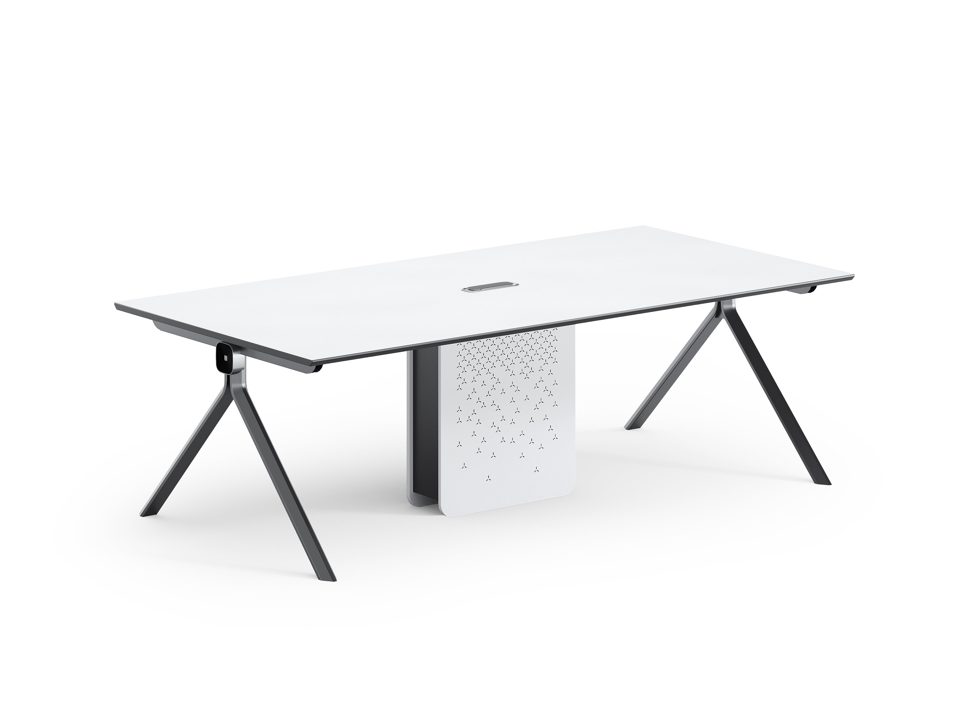 Sterling Boardroom Table 2.4m – Frost White & Dark Grey