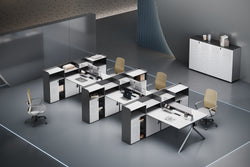Sterling Workstation 2 People Extention – Frost White & Dark Grey