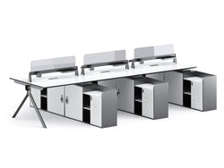 Sterling Workstation 2 People Extention – Frost White & Dark Grey