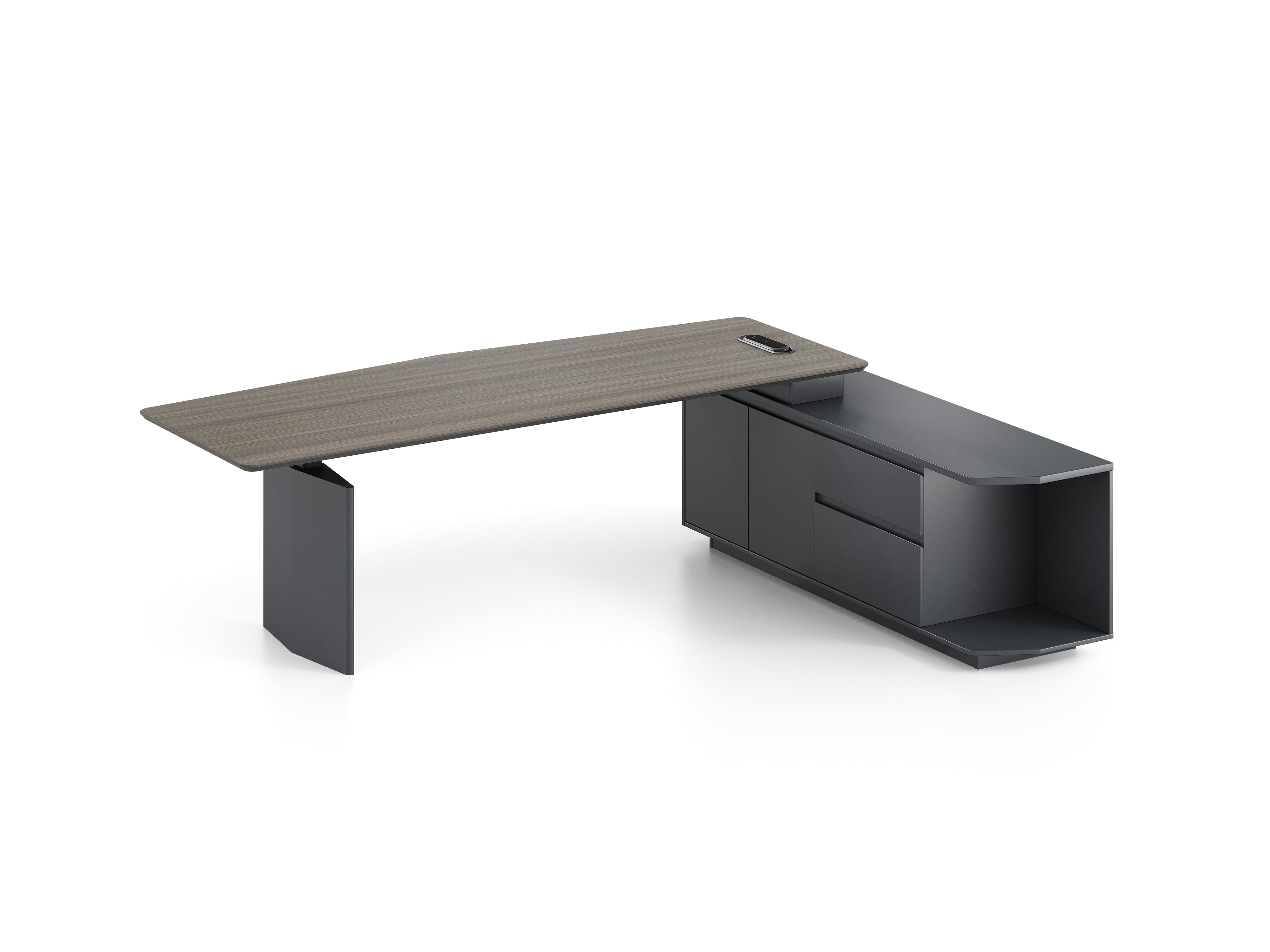 Professor Height Adjustable Executive Desk 2m Right Return– Electric Lift with Storage