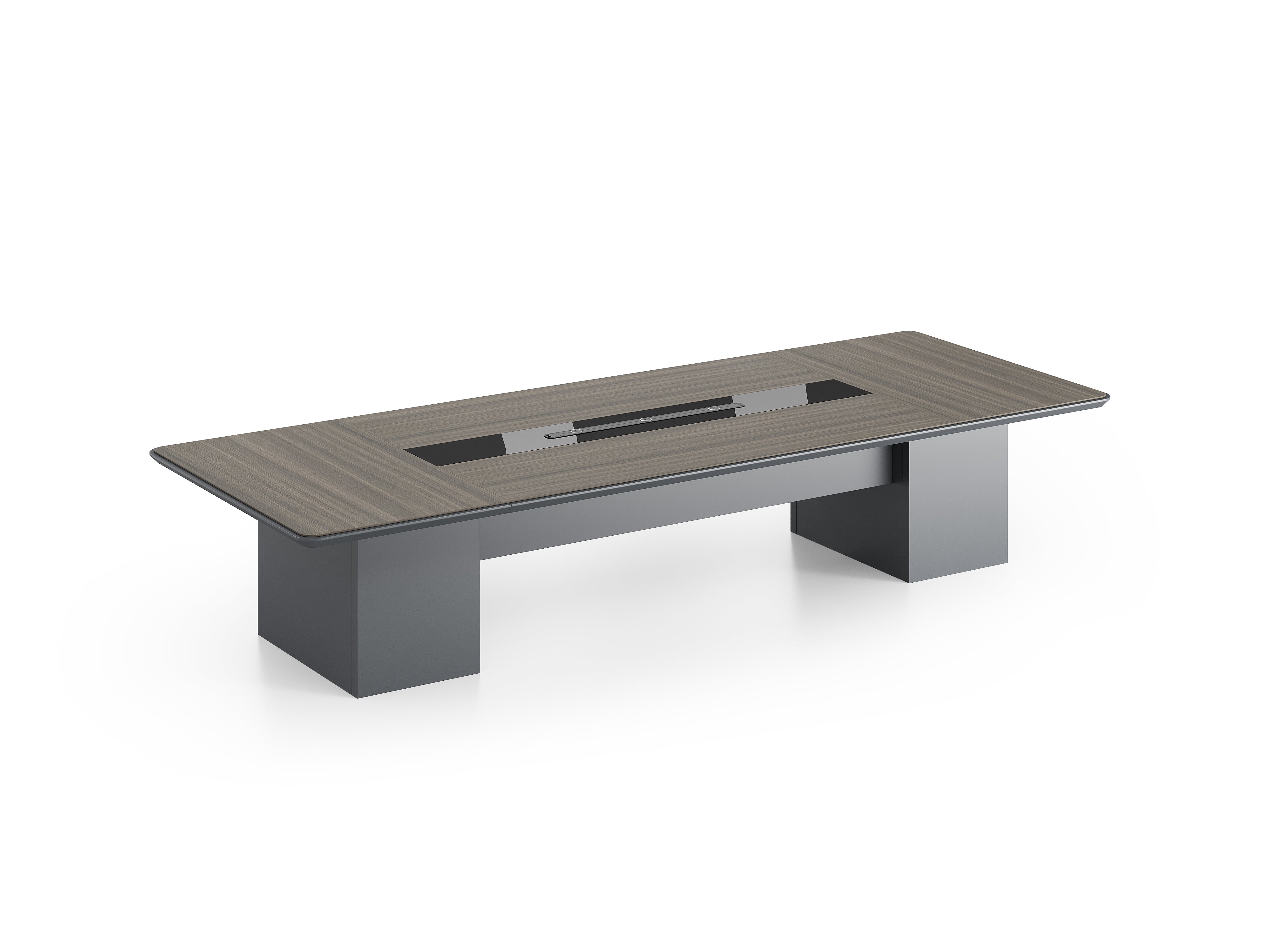 Professor Conference Table 3.6m – Wooden Grain Finish with Cable Management