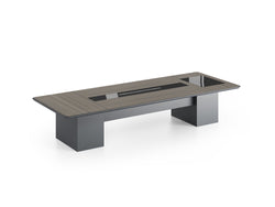 Professor Conference Table 3.6m – Wooden Grain Finish with Cable Management