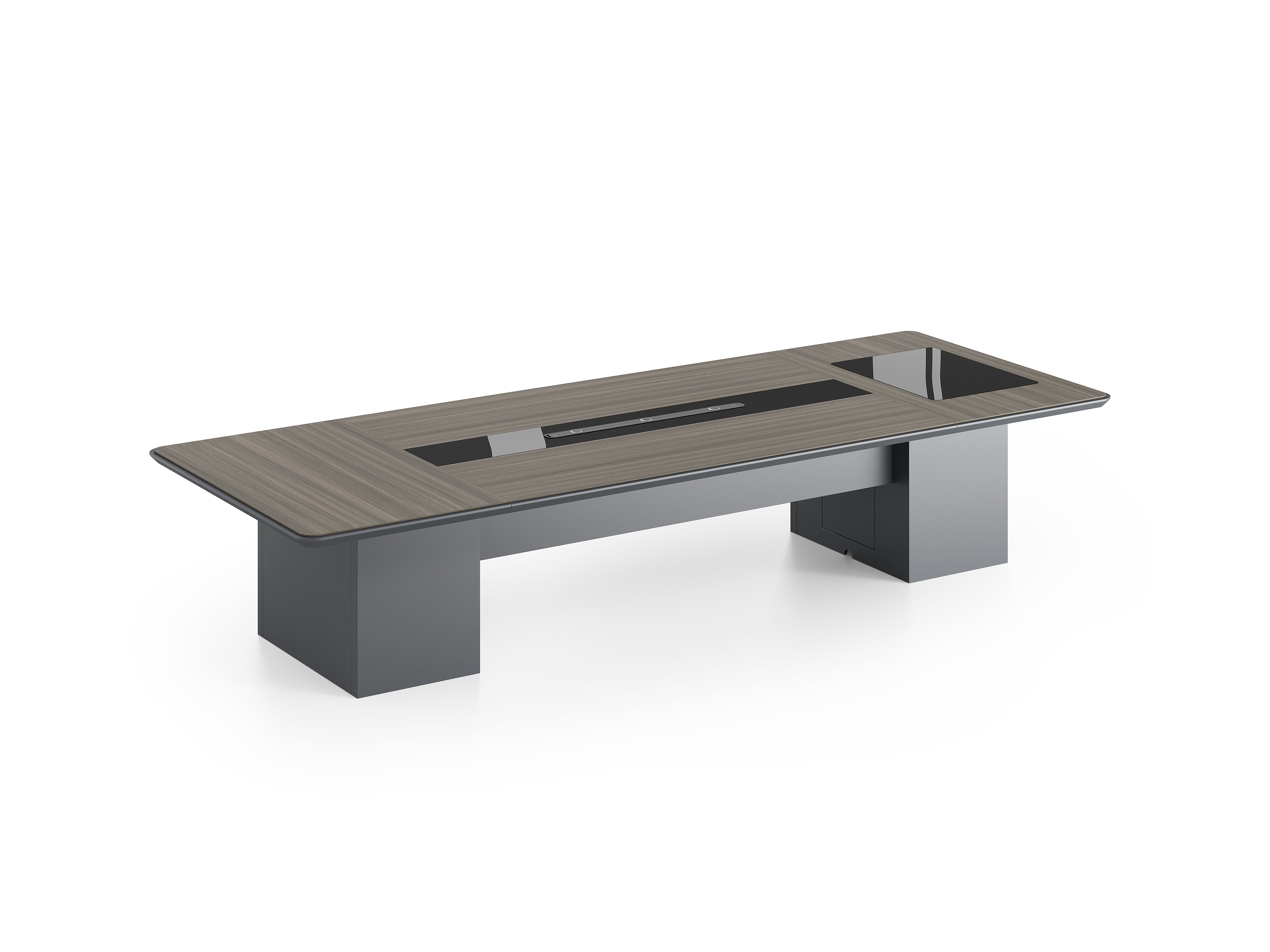 Professor Conference Table 3.6m – Wooden Grain Finish with Cable Management
