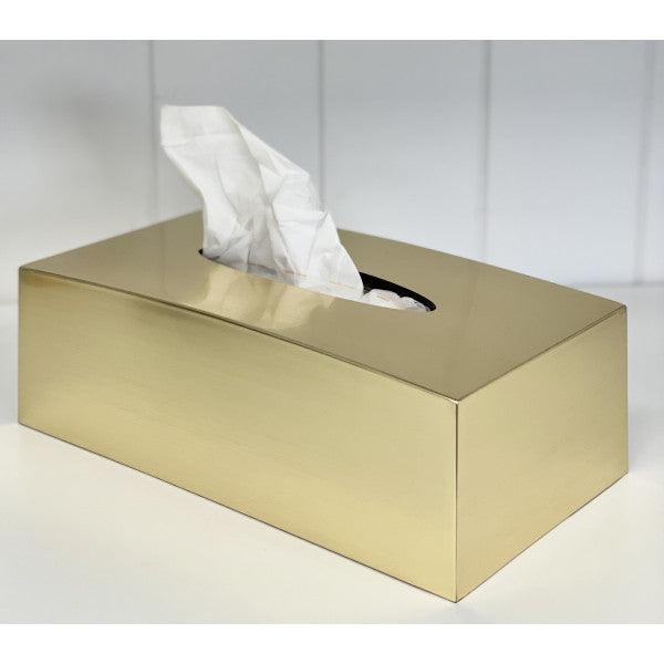 Acrylic Tissue Box Gold Lacquer Look - Furniture Castle