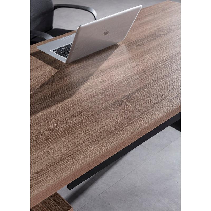 ADRIANO Executive Office Desk with Left Return 160-180cm - Light Brown - Furniture Castle