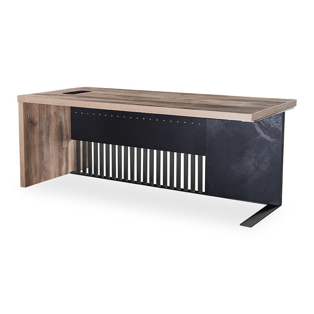 AFTAN BLACK HAWK Limited Edition - Executive Desk Pedestal & Left Mobile Return 180cm - Warm Oak &Black - Furniture Castle