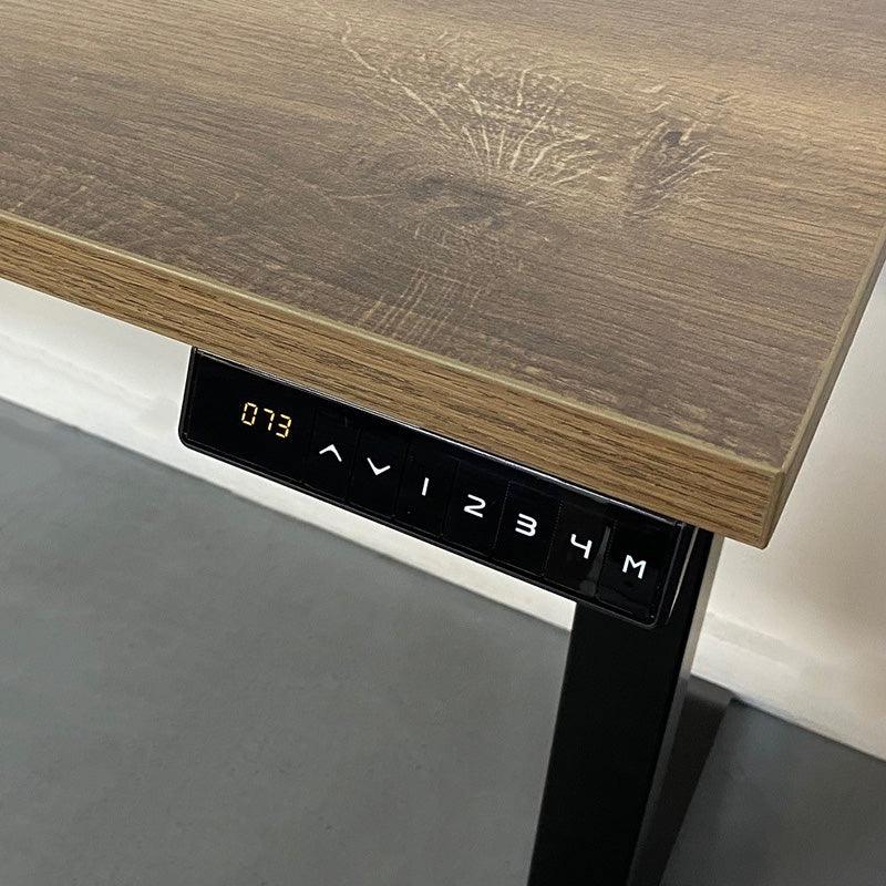ALVIS Standing Desk with Lift 1.2M - Warm Oak & Black - Furniture Castle