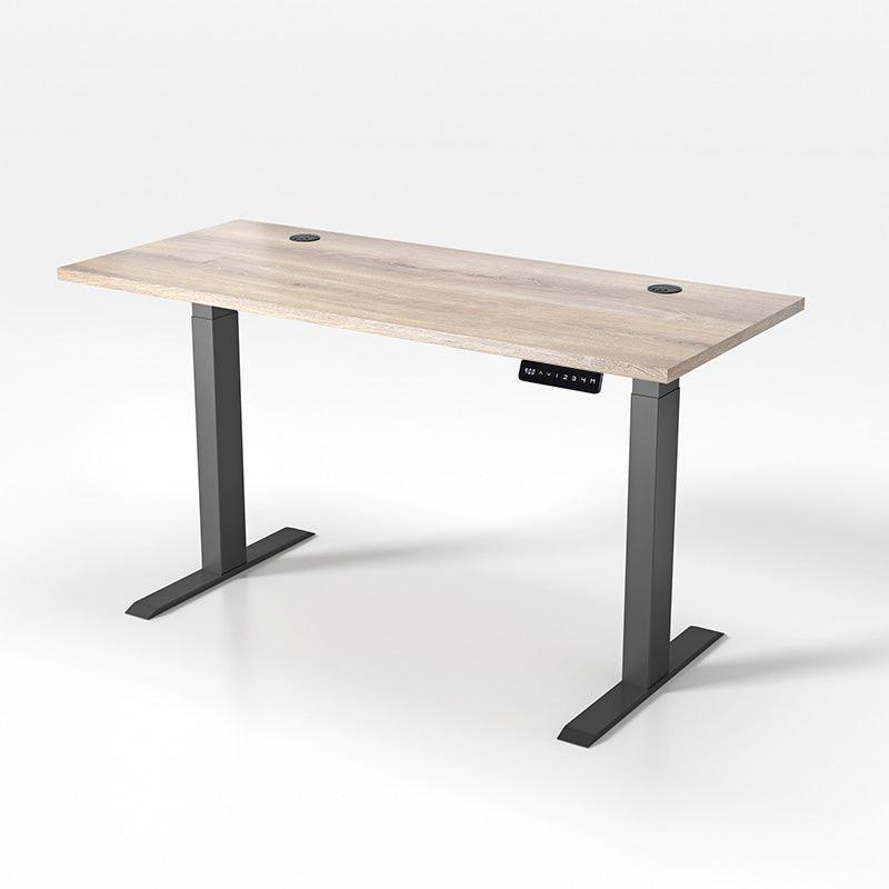 ALVIS Standing Desk with Lift 1.5M - Warm Oak & Black - Furniture Castle