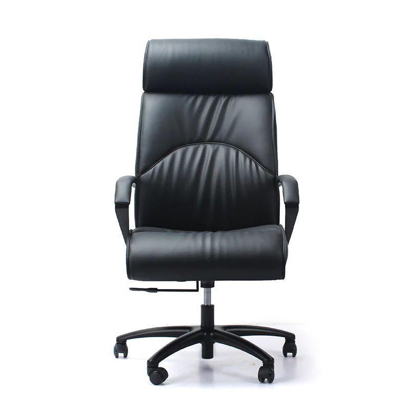 Ambessdor Leather Executive High Back Office Chair Black - Furniture Castle