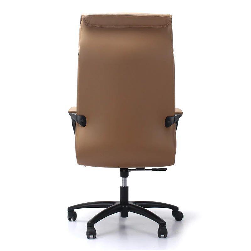 Ambessdor Leather Executive High Back Office Chair Tan - Furniture Castle