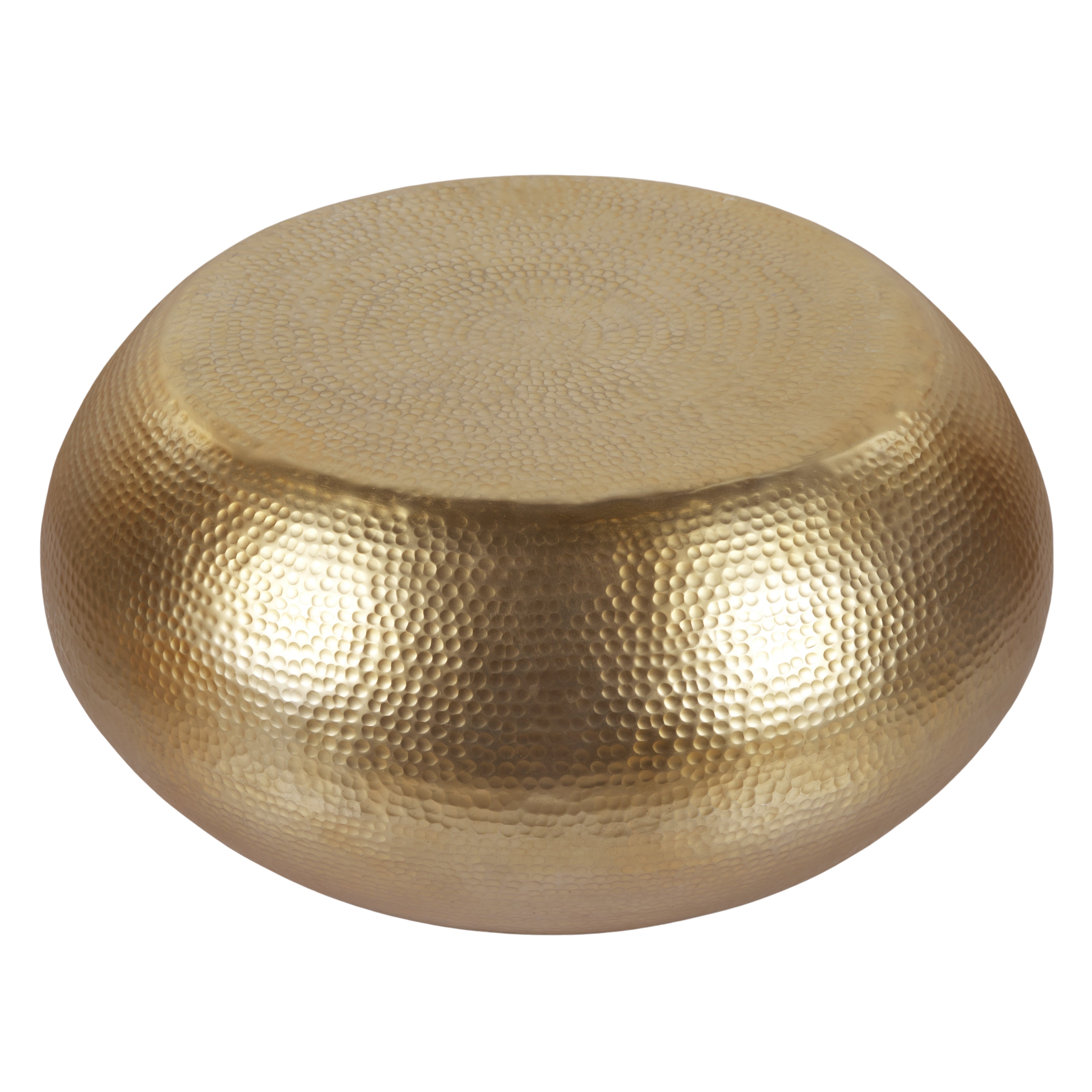 Olive Round Coffee Table Set of 2 Gold 50x50x28cm/77x77x34cm