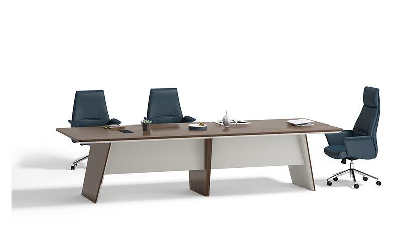 ANDERS Boardroom Table 320cm - Hazelnut & Beige - Furniture Castle