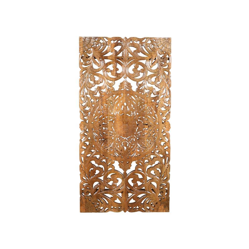 Antique Carving Wall Penal Natural - Furniture Castle