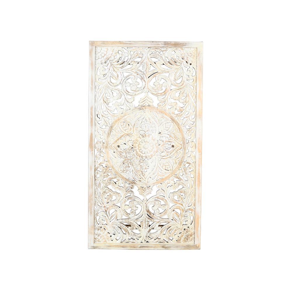 Antique Carving Wall Penal White - Furniture Castle