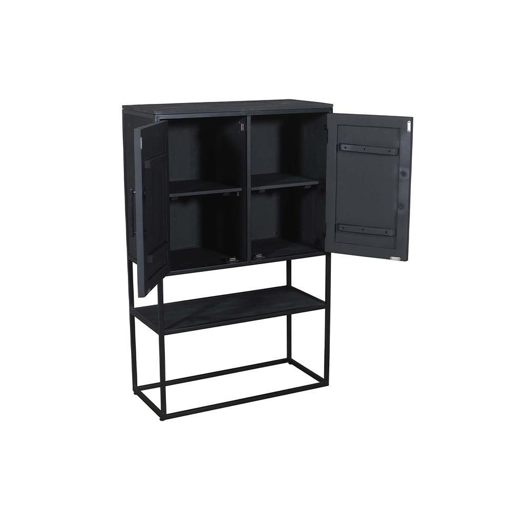 Antonio Wall Cupboard Black - L143 X W40 X H90 - Furniture Castle